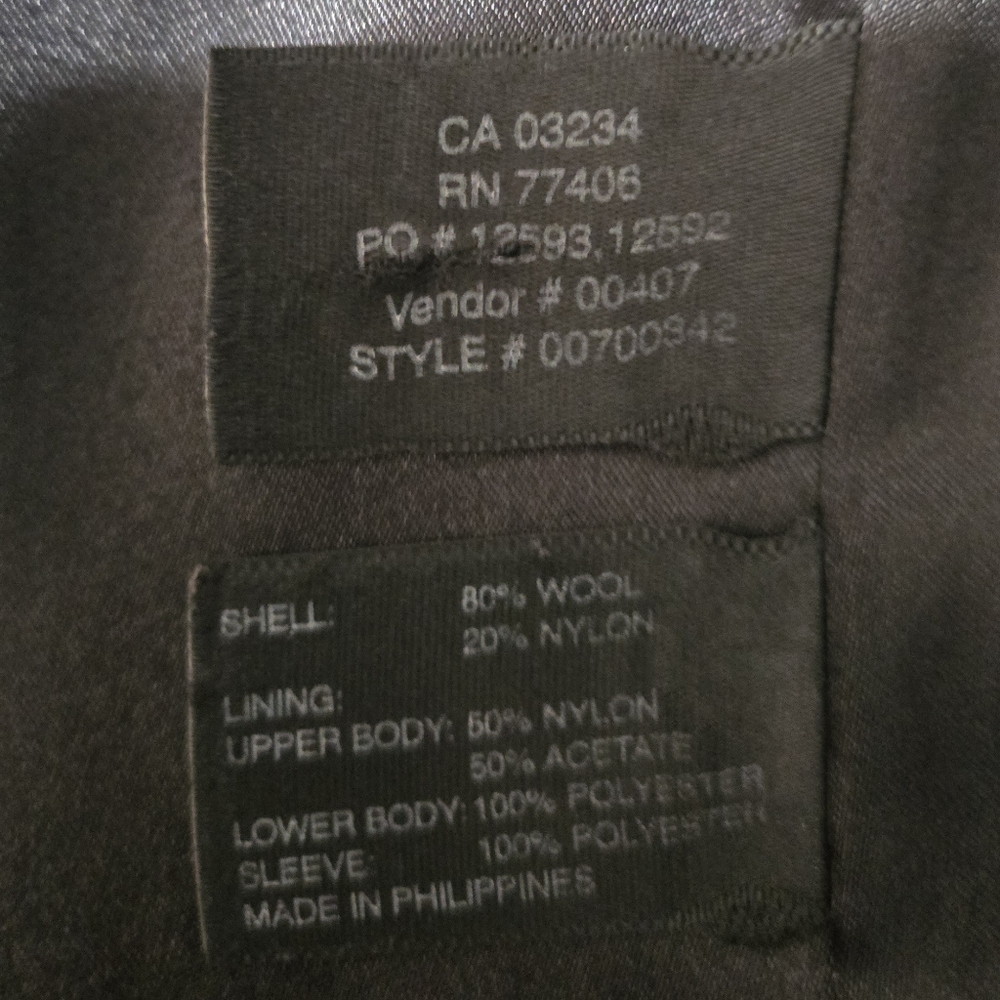 CLUB MONACO Classic Black Women's Trench Coat Wool Blend Size XS - Picture 16 of 16